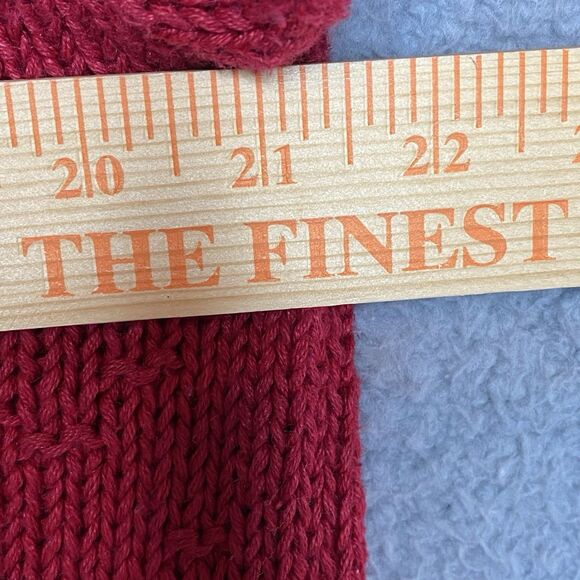 Vintage Northern Isles Hand Knit Sweater Sz L Red Fair Isle Ski 80s 90s - Picture 8 of 16